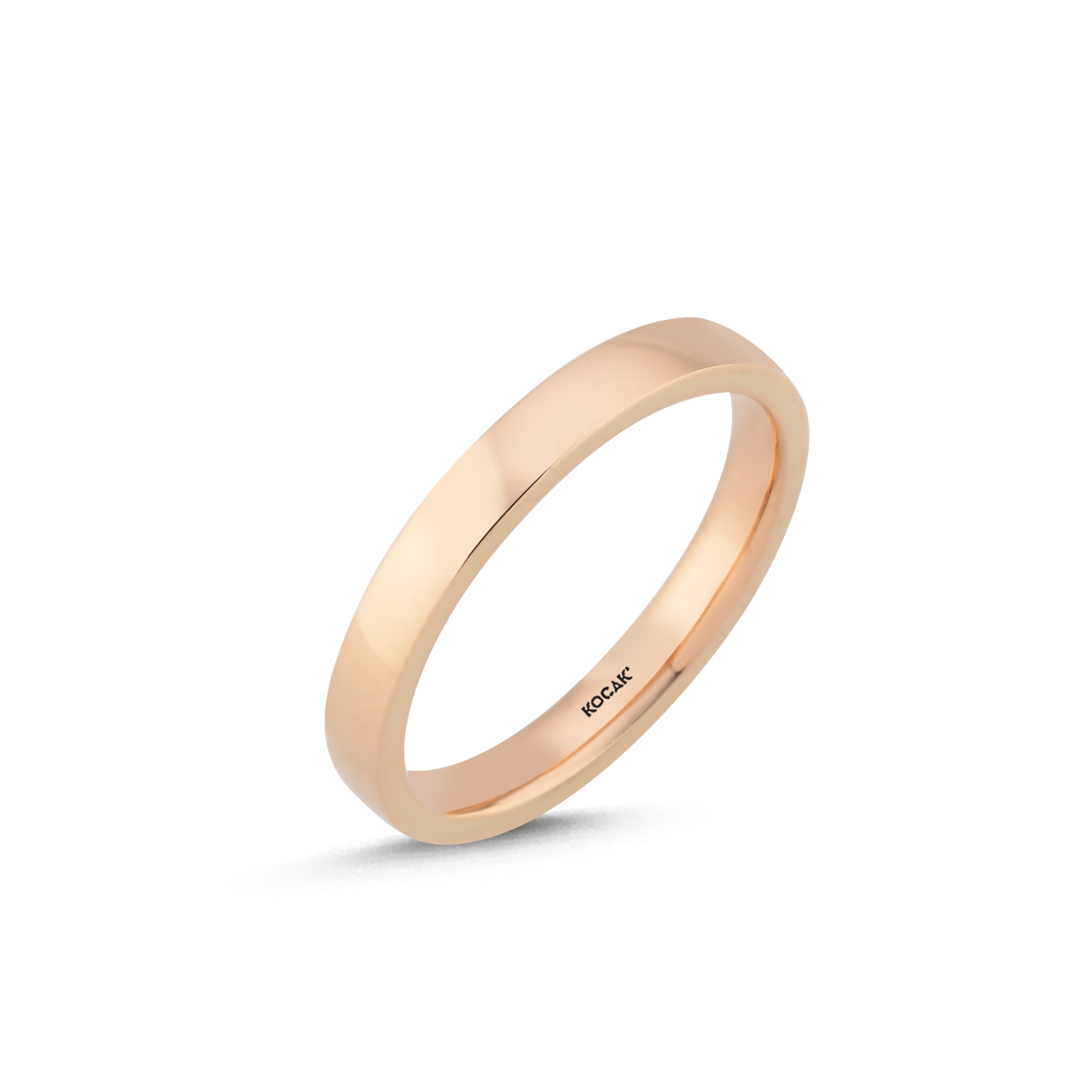 14 Ayar 3mm Rose Altın Taşlı Alyans