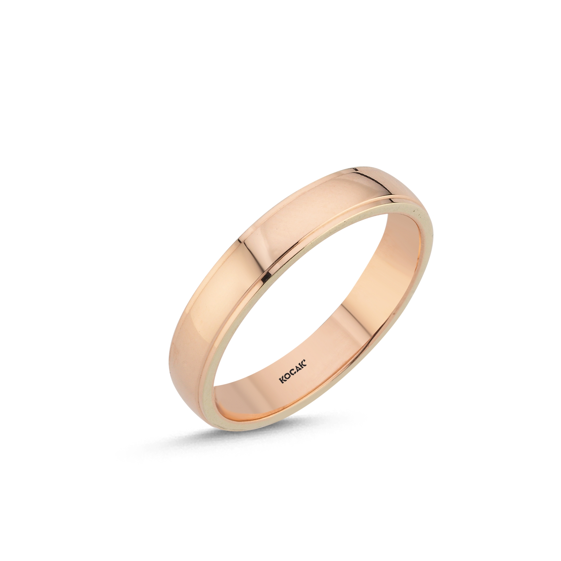 14 Ayar 3mm Rose Altın Taşlı Alyans