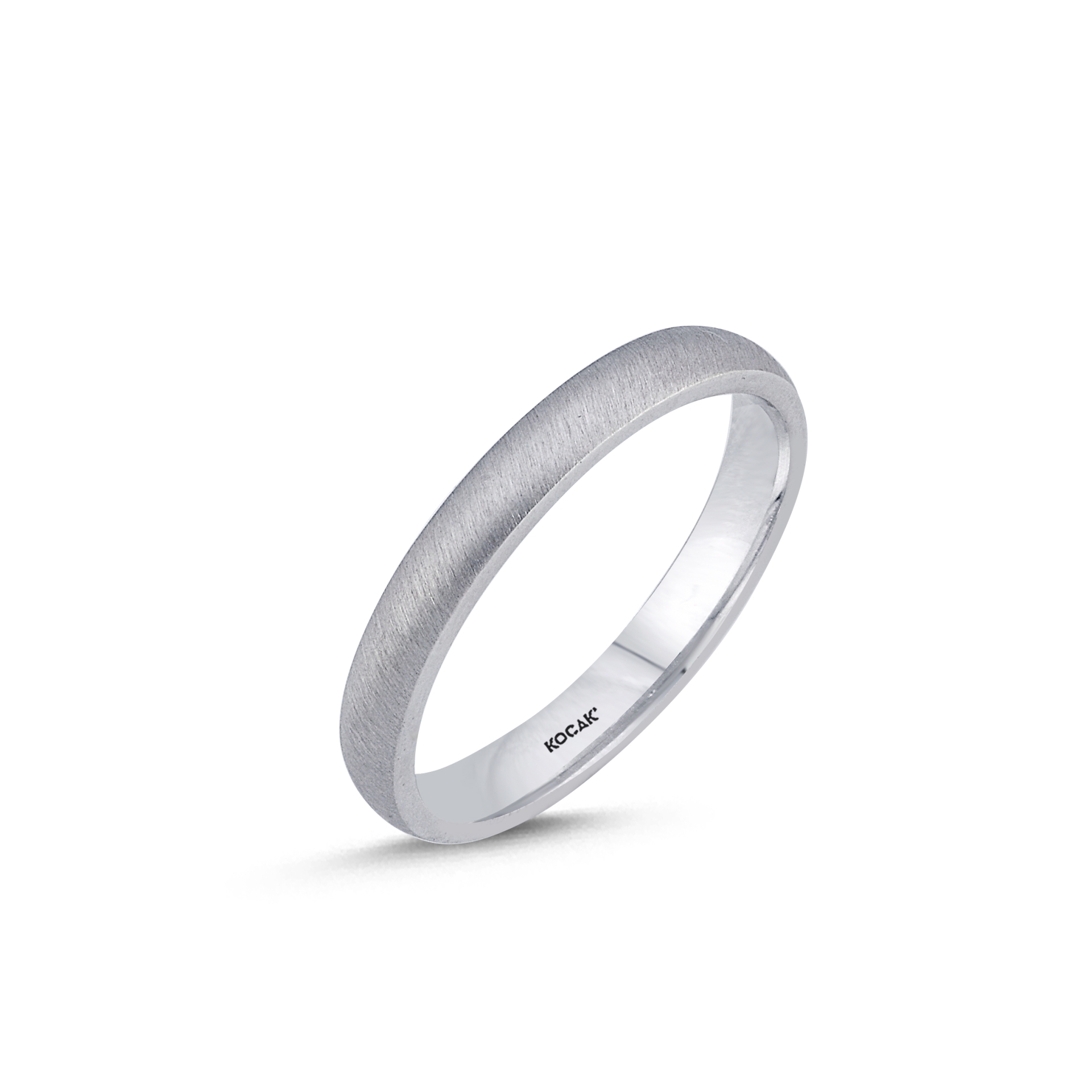 14 Ayar 3mm Beyaz Altın Taşlı Alyans
