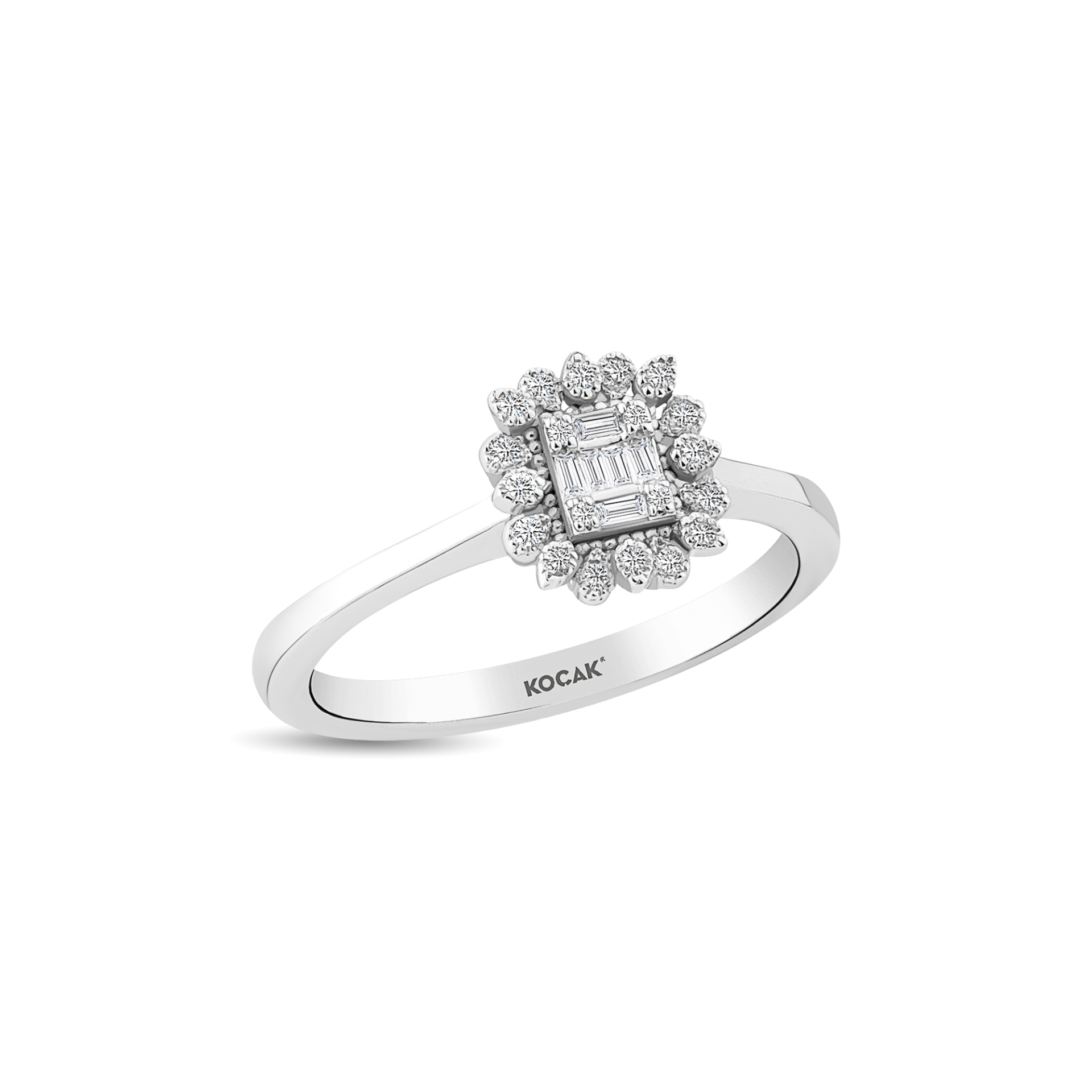 0.11 Karat Glamour Baget Pırlanta Yüzük