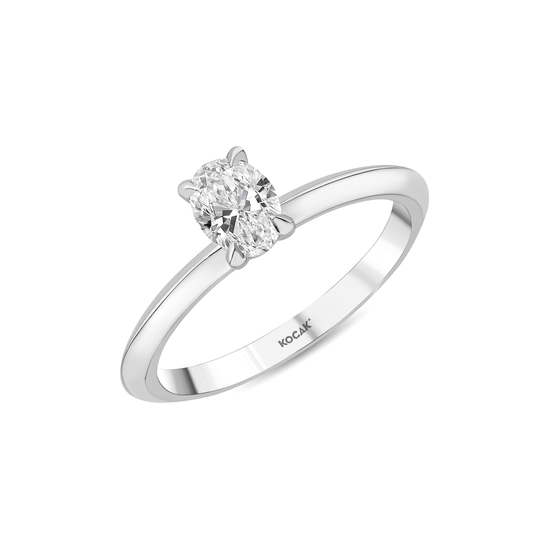 0.50 Karat GH SI Oval Cut Pırlanta Yüzük