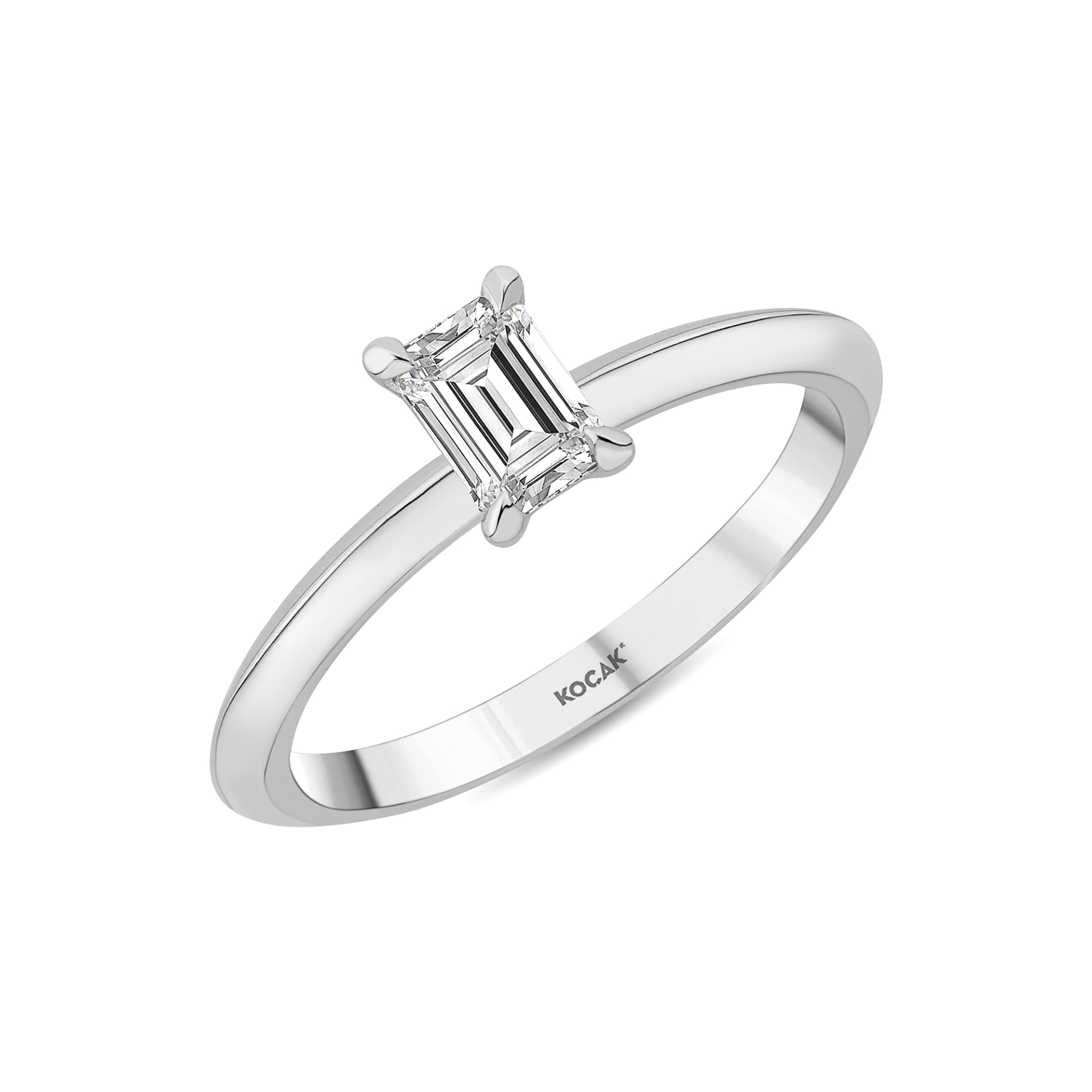 0.50 Karat GH SI Emerald Cut Pırlanta Yüzük