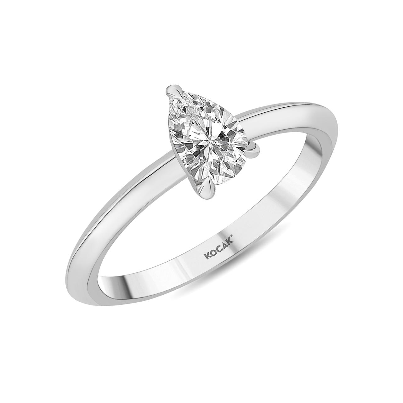 0.50 Karat GH SI Pear Cut Pırlanta Yüzük